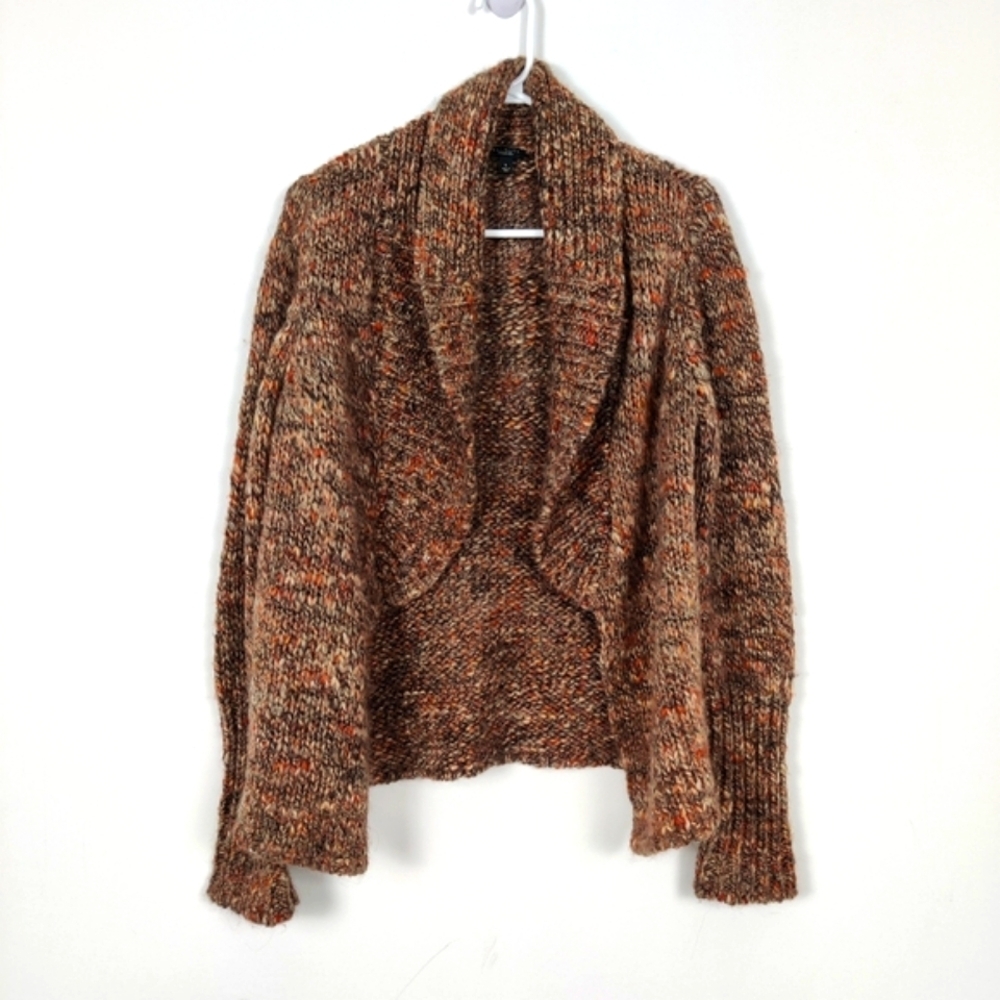 Talbot's Women's Open Front Heathered Cardigan Size Large Wool Alpaca Winter